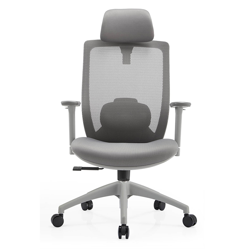 V6-H13 Grey High Back Nylon Base With 3D Armrest Mesh Chair