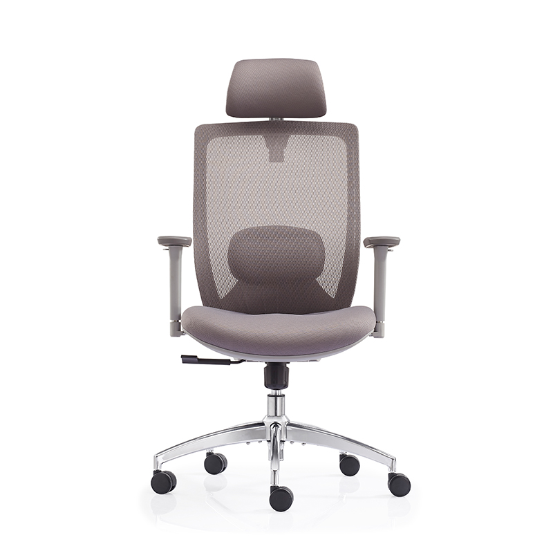 V6-H08 Grey High Back Detachable Chromed Base με 3D καρέκλα πλέγματος