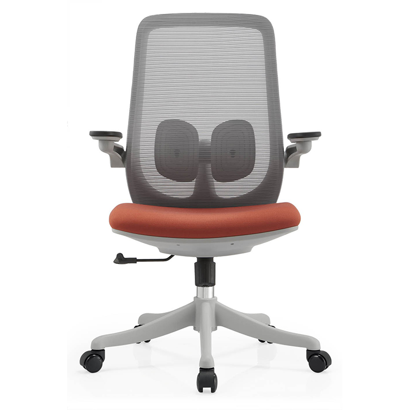 B2-M11 Grey+Red Mid Back Mesh Chair