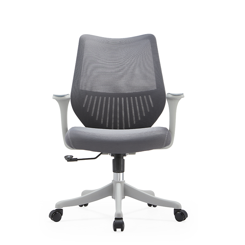 YC-032 Grey Mid Back With Lumbar Support and Lumbar Pillow Mesh Chair