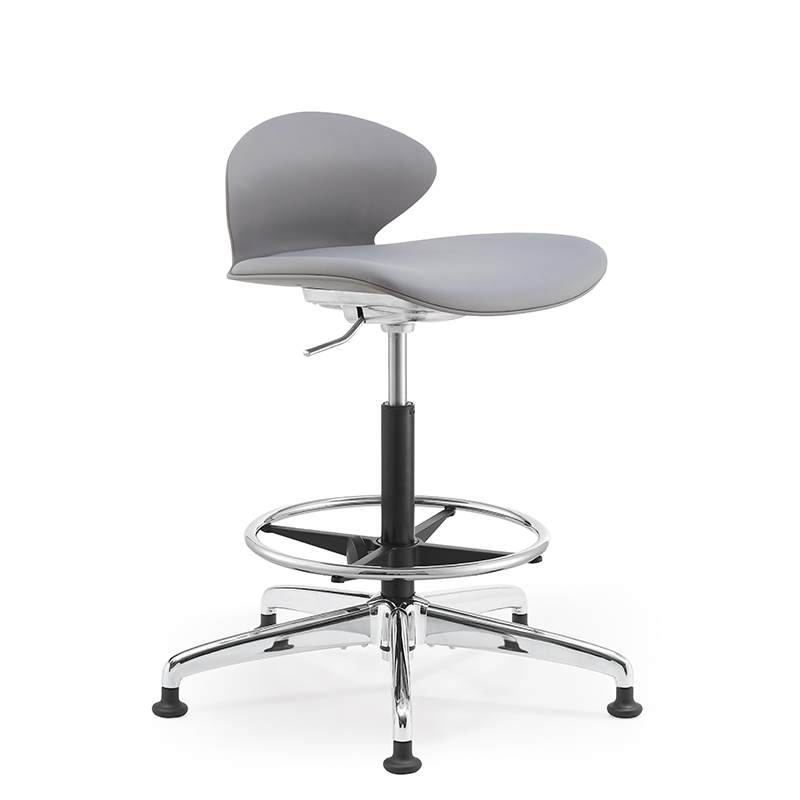 YC-595 Grey Low Back With Foot Ring Bar Chair