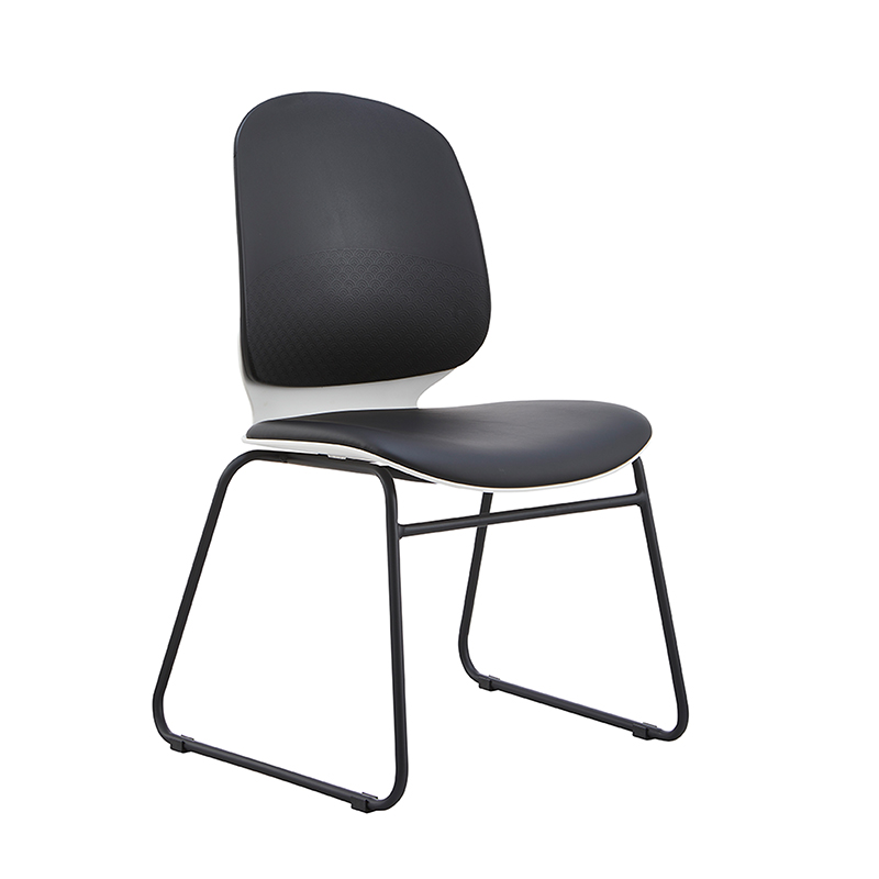 YC-58 Black Mid Back With Fixed Iron Base Leisure Chair