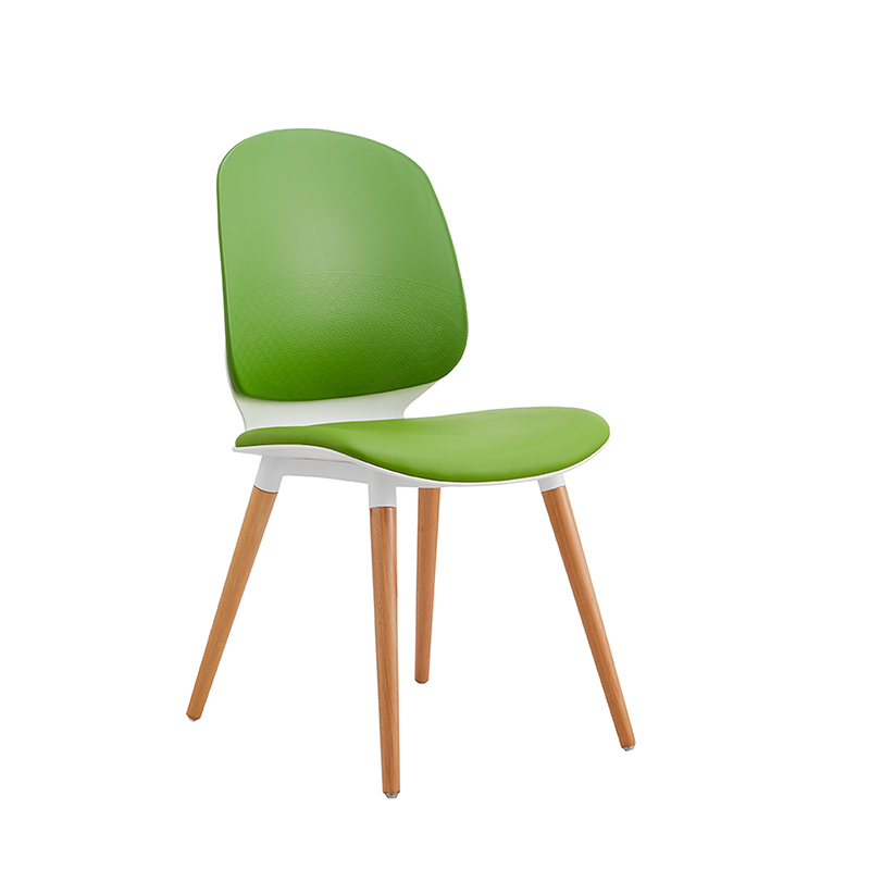 YC-56 Green Mid Back With Four-legs Wood Base Leisure Chair